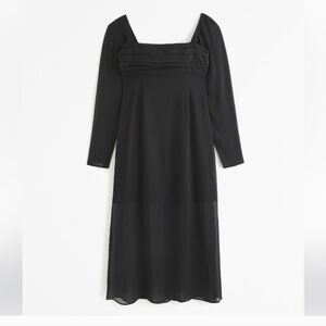 NWT Abercrombie Chiffon Emerson Black Dress Size ST